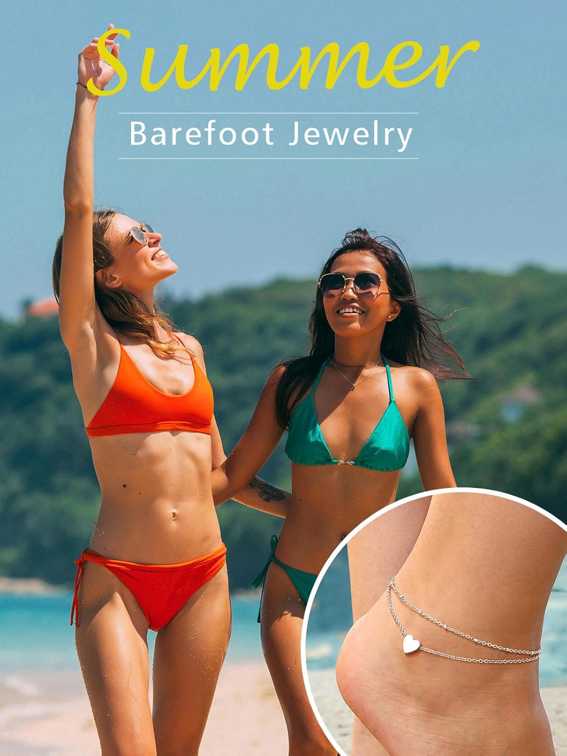 FindChic Stainless Steel Ankle Bracelets for Women, Waterproof Figaro/Cuban/Box/Beaded Chain Anklets, Summer Beach Foot Jewelry, 8.5''-10.5'' Adjustable Length, with Gift Box - Image 7