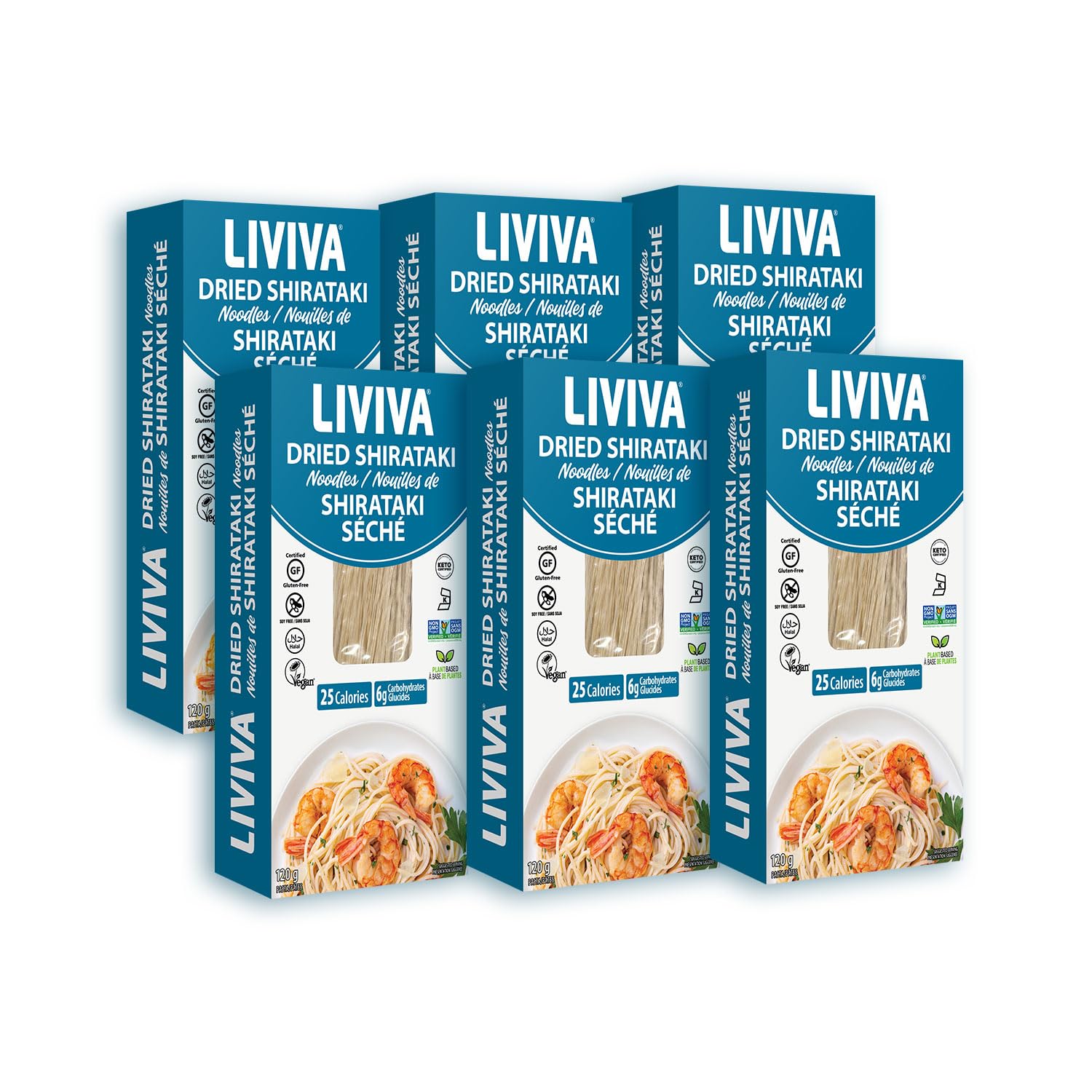 - LIVIVA Dried Shirataki Low Carb Plant-Based Gluten Free Pasta – Konjac Noodles - Taste & Cook like Regular Spaghetti & Rice – Diabetic-Friendly, Low Calories, Vegan, Halal, Kosher, Non-GMO, Plant-Based (6 Pack, Noodle)