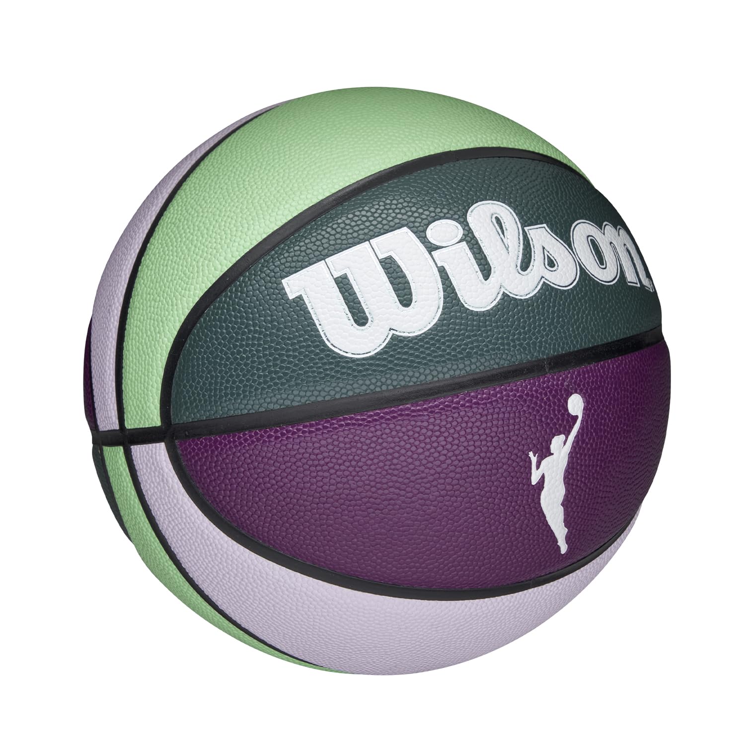 Wilson Pallone da Basket WNBA Heir Wow, In Materiali Pure Feel, Per Indoor/Outdoor, Viola/Turchese, Misura 6