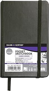 DALER ROWNEY Simply Sketchbook, Papel para Desenho em Caderneta com Elástico, Tamanho 14x8,9cm, Capa Dura