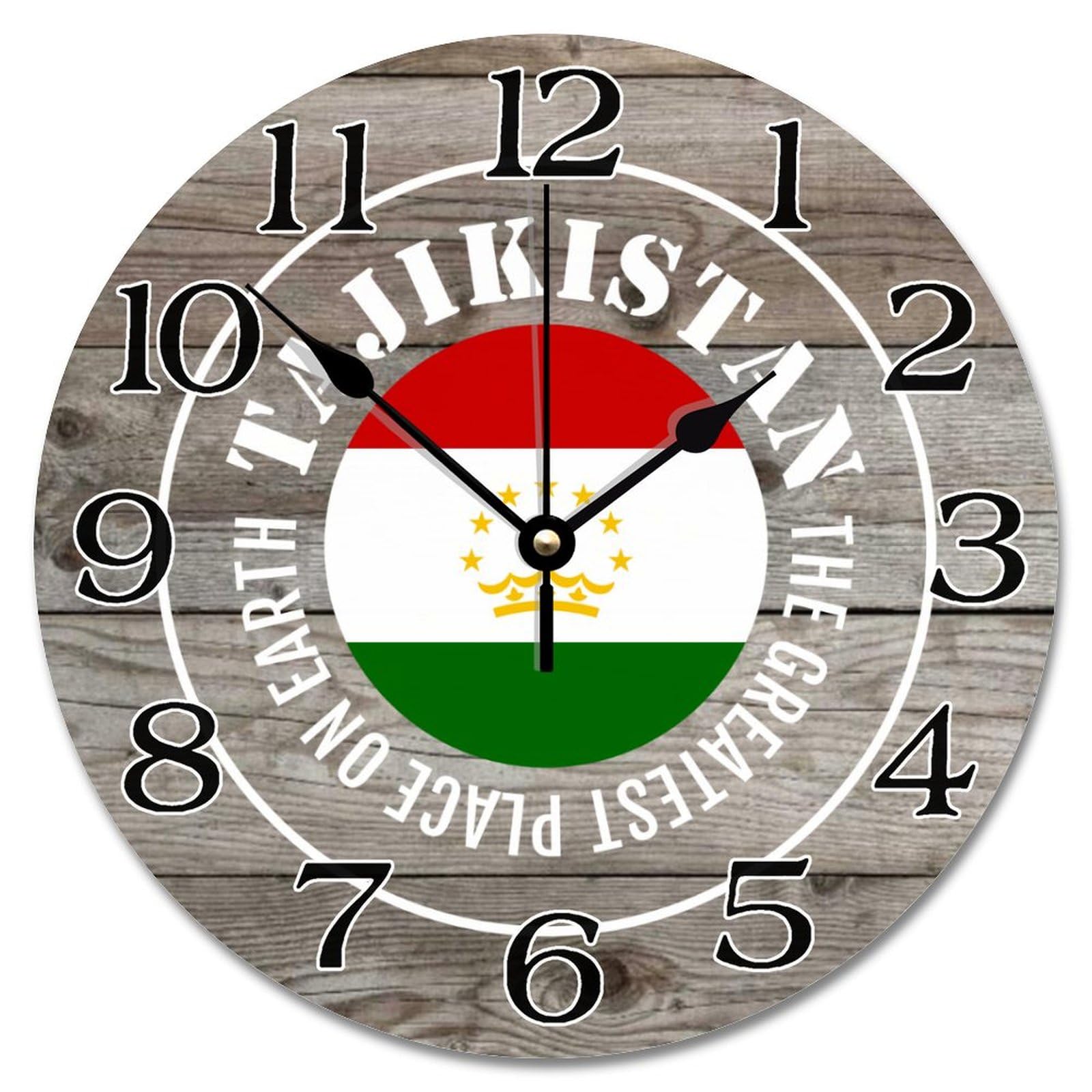 Horloge murale Tadjikistan grande taille en finition rustique