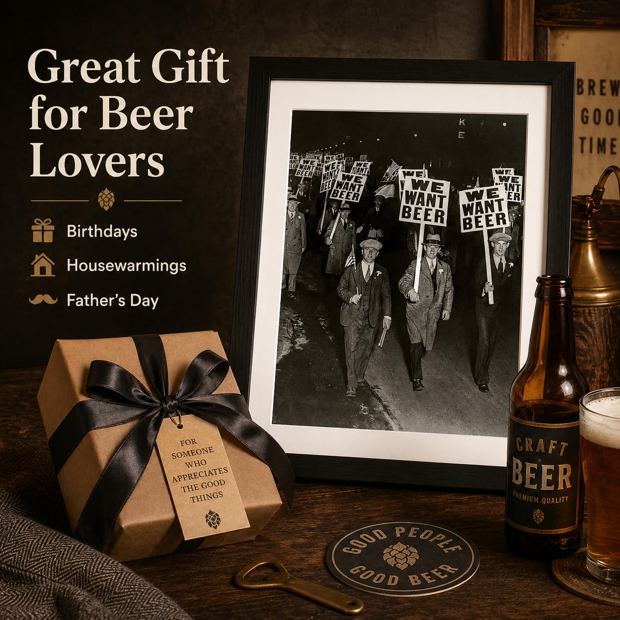 Amazon.co.jp: Make Em Laugh We Want Beer Prohibition Photo