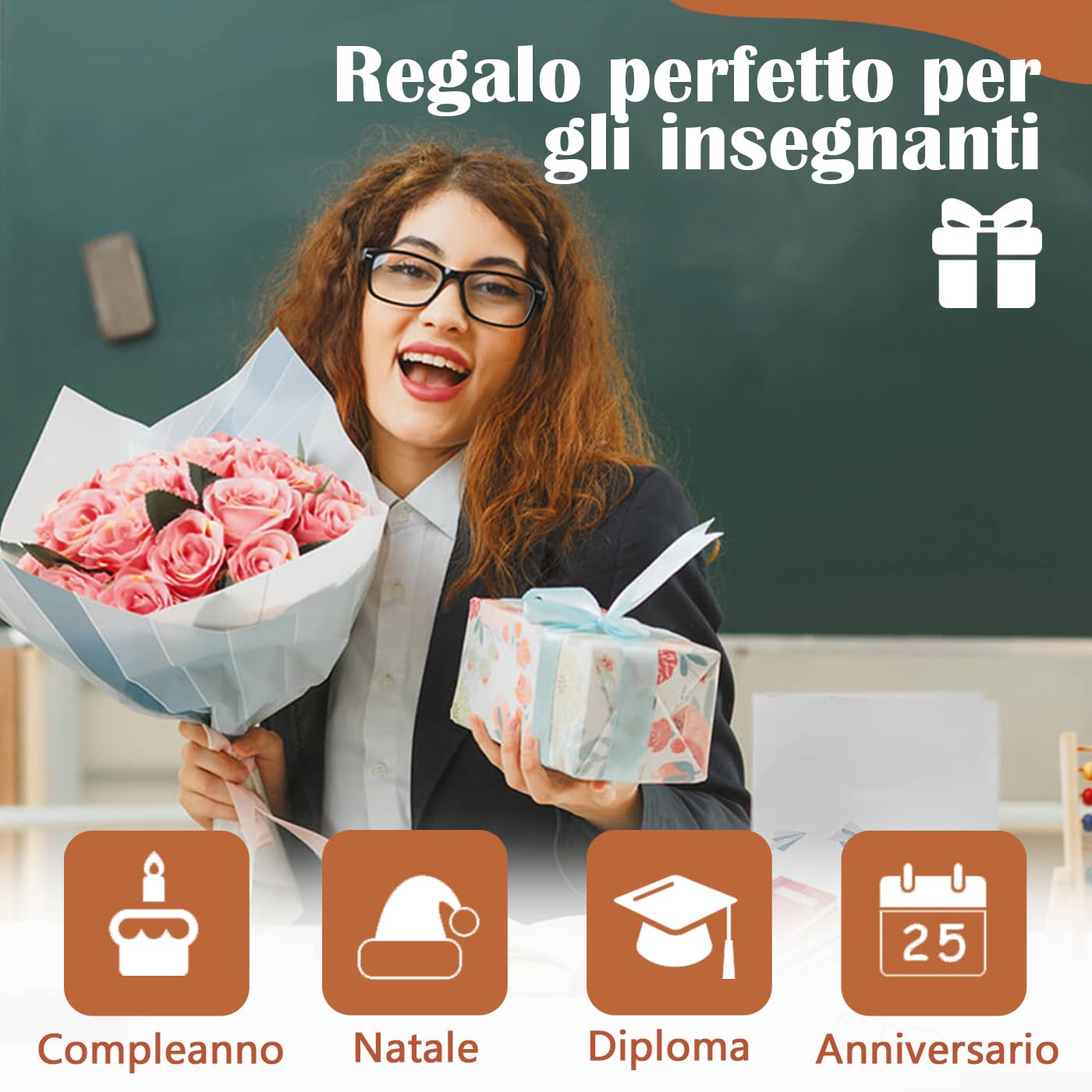 Regalo Insegnanti Fine Anno Grazie Maestra, Quaderno in Pelle A5 Copertina in Similpelle