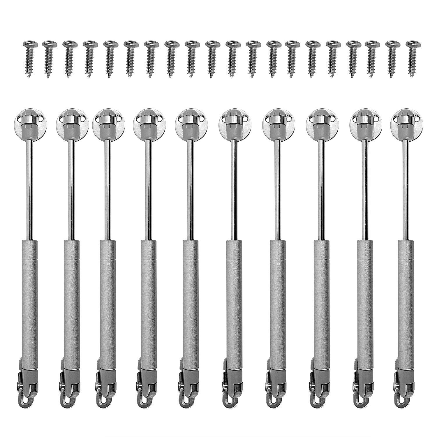 KEILEOHO 10 PCS 100N /22.5lb Soft Close Cabinet Hinges, Gas Strut Lift Support Cabinet Hinges, Hydraulic Gas Lift Spring Stay, Cabinet Door Strut, Cabinet Door Lift