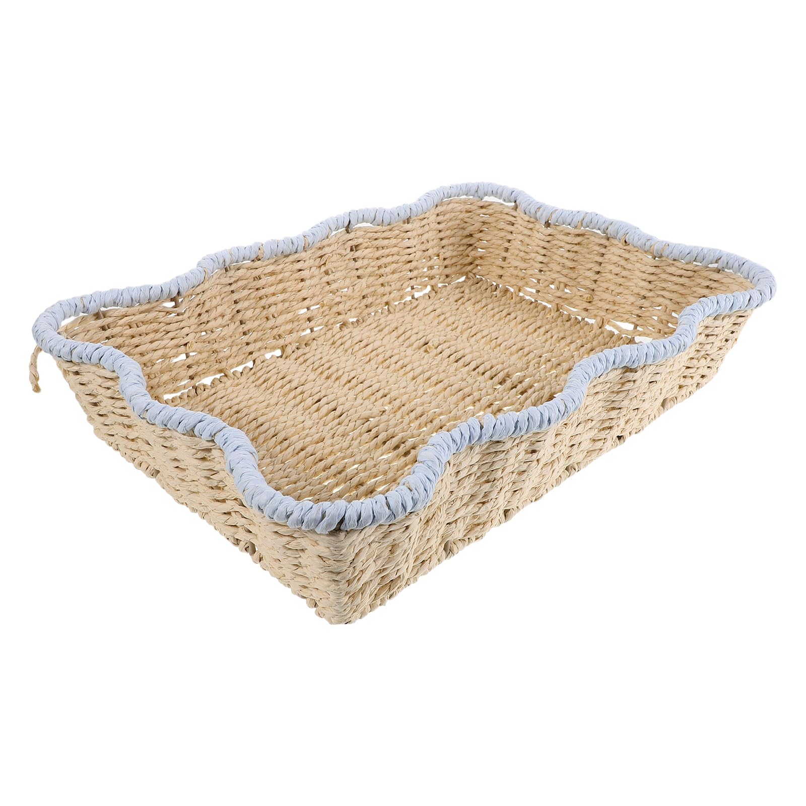 Organizador de cocina de papel trenzado ideal como bandeja decorativa para la sala de estar
