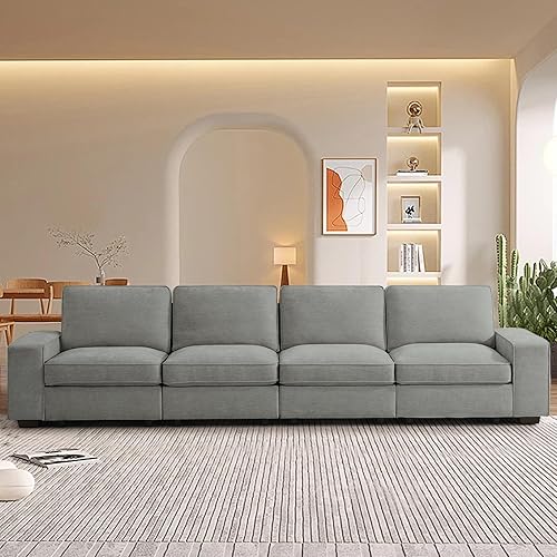 Miniatura 24 de TEKAMON Sofá Modular de 100" con Almacenamiento en los Asientos, Cómodo Sofá de Tela Chenilla de 3 Plazas para Sala de Estar, Oficina, Apartamento