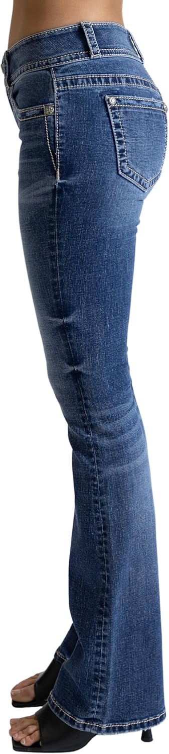 Miss Me Women's Nova Jane Thick Stitch Mid-Rise Bootcut Jeans