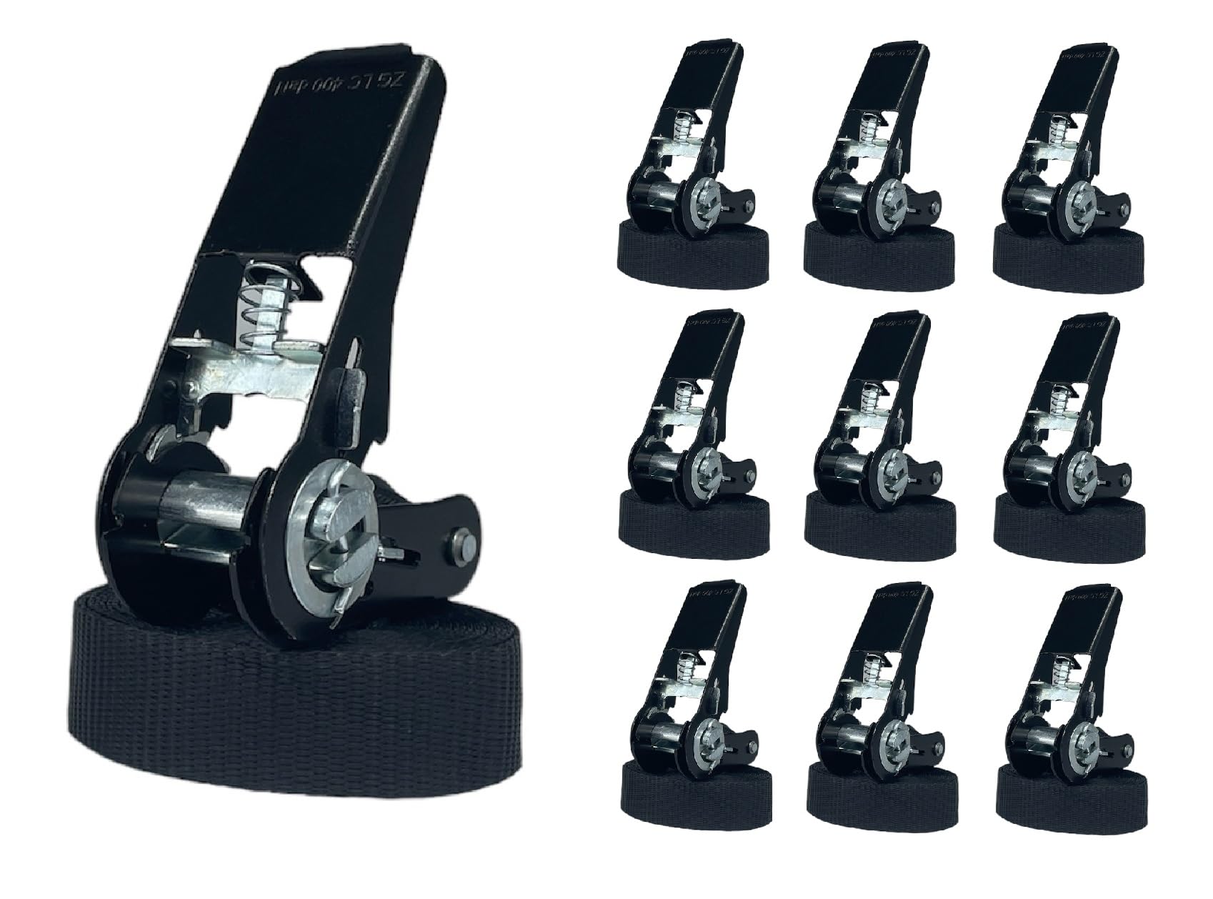 Umreifungsgurt 25 mm Set 10-6,0 m | schwarz | mit Druckratsche | 1-teilig | Spanngurt | Zurrgurt mit Ratsche | Ladungssicherung Pkw (Set 10-6,0 m)