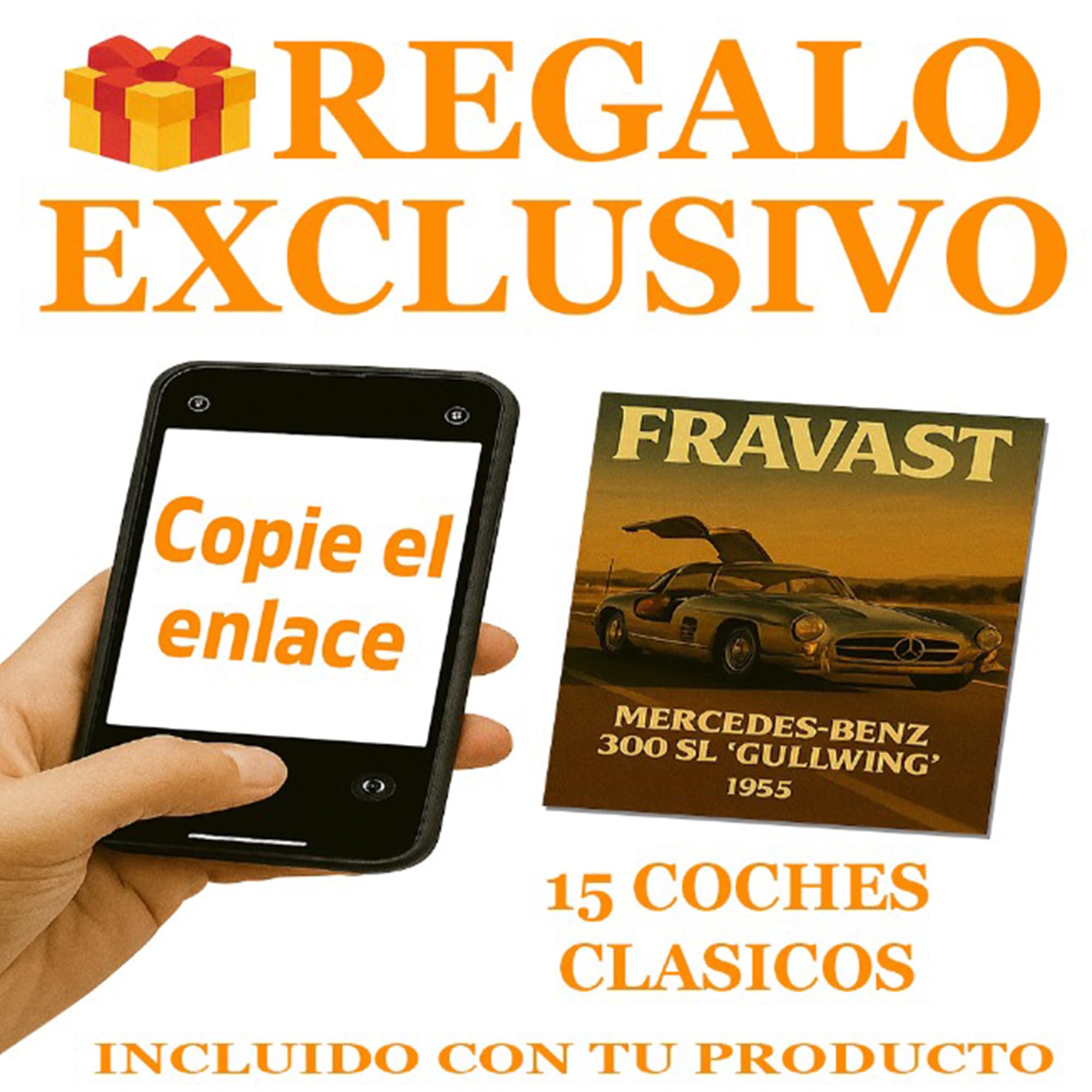 FRAVAST® Pegatina Vehículo Histórico Homologada Interior/Exterior + PDF de Regalo con 15 Coches Clásicos | Distintivo Vehículo Histórico Reflectante | 60mm de diámetro — view 6