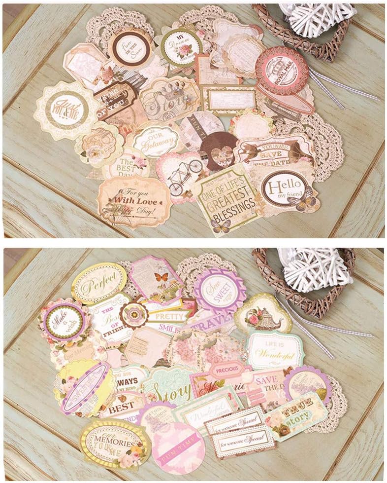 DESEACO50PCs Vintage Ephemera Card Stock Cut Outs, Scrapbooking Embellishments, Die-Cut Paper Ephemera for Journaling, Card Making, Floral&Butterfly–Papercraft Supplies for DIY Albums&Crafts Projects