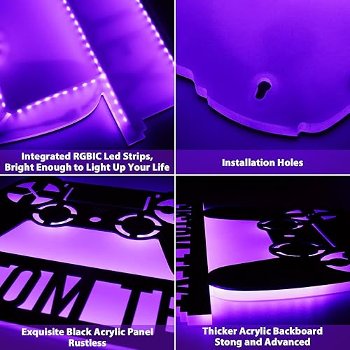 Miniatura 6 de Letrero de neón de juego personalizado, decoración de sala de juegos para adolescentes y niños, letrero de nombre de neón personalizable para niños,