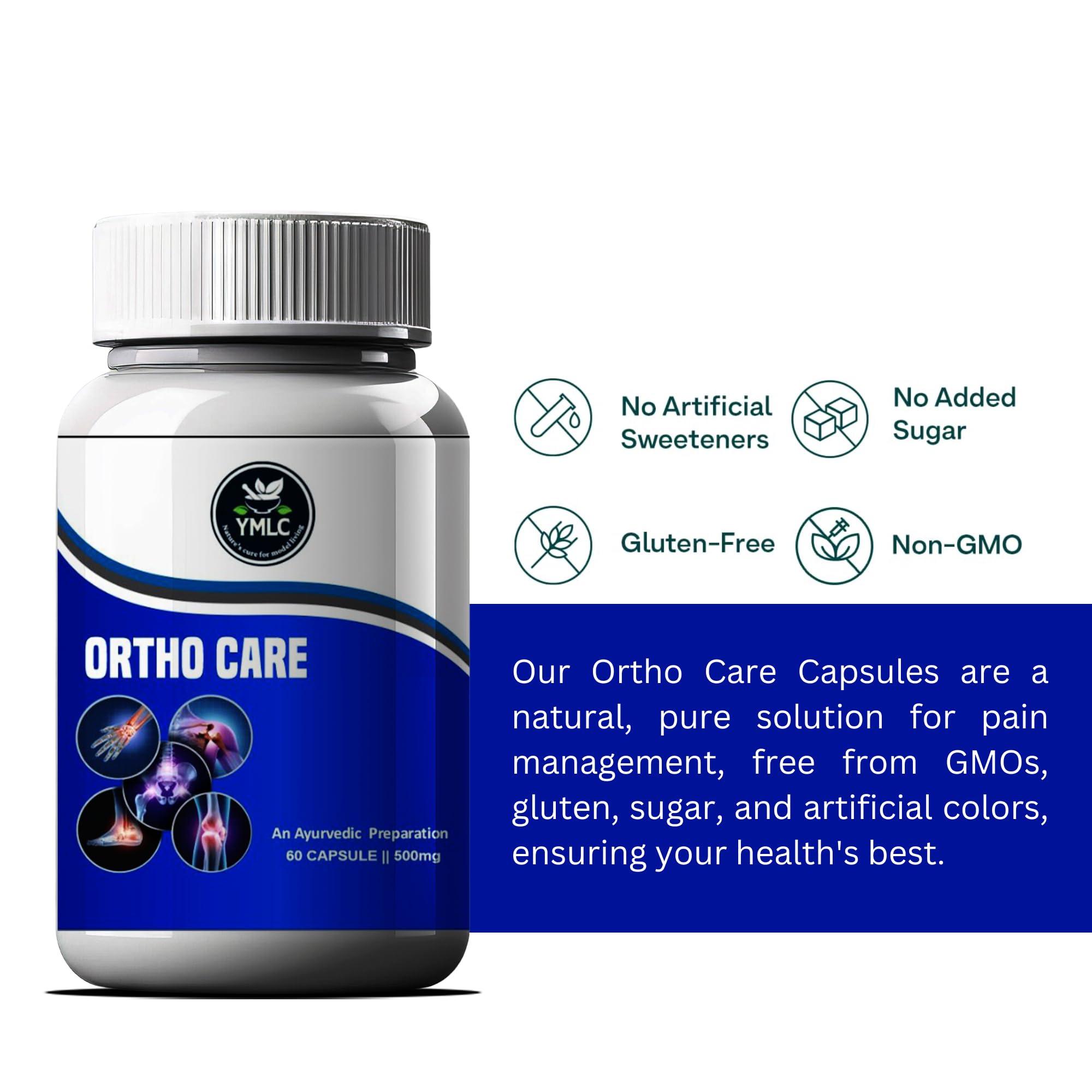Ortho Care Ayurvedic Joint Support Supplement, Pain Relief capsule for Body, Back, Knee, Legs, Shoulder and Muscle pain | For Men & Women | Helps in Overall Body Bone Health | No Side Effects (Pack of 1) 60 Capsules — Amazon image 5