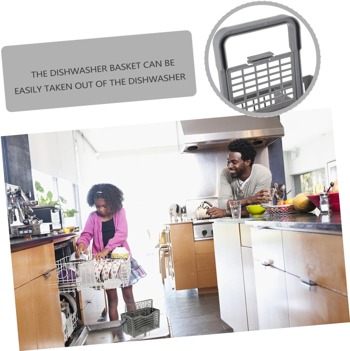Universal Dishwasher Storage Basket for Cutlery and Plates Non-Slip Design Plastic Dish Rack for Kitchen Organization and Drying 1-Pack