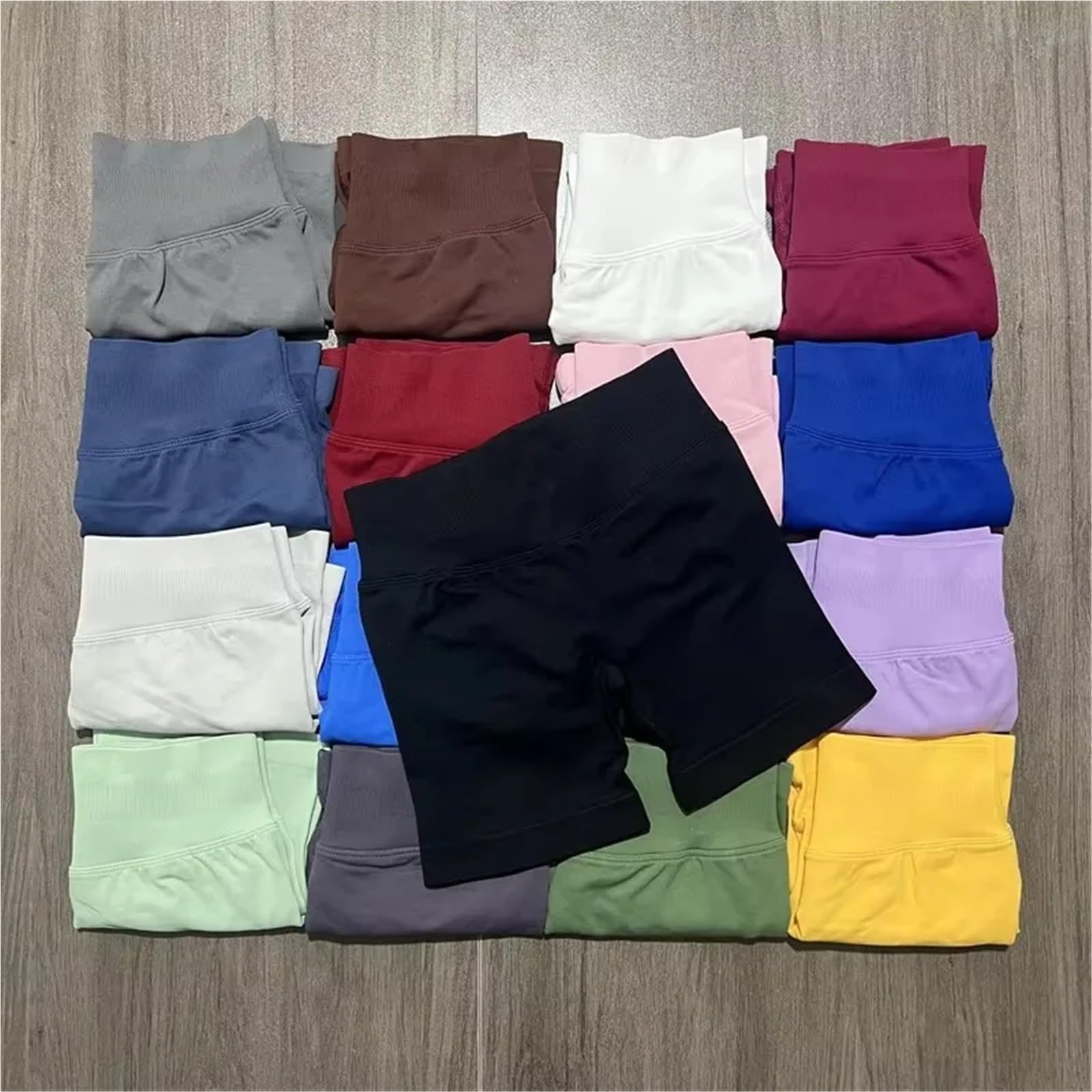 Donne Short da Ginnastica Leggings Sportivi da Donna, Aderenti, a Vita Alta, Traspiranti e Aderenti, in Tinta Unita