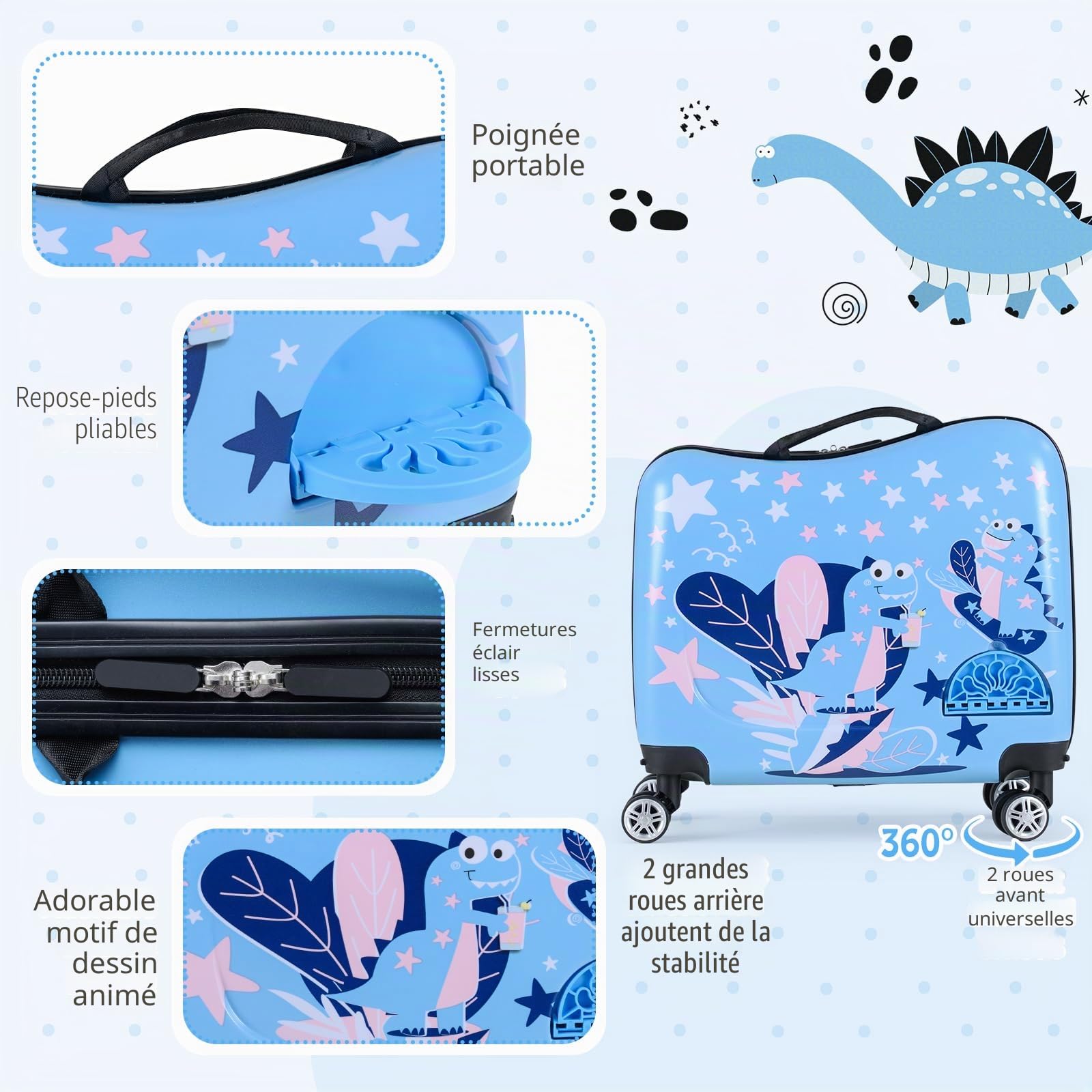 SOARS Valise et Sac à Dos Enfant 58 kg, Matériau Sûr et Durable, Léger de 2,5 kg