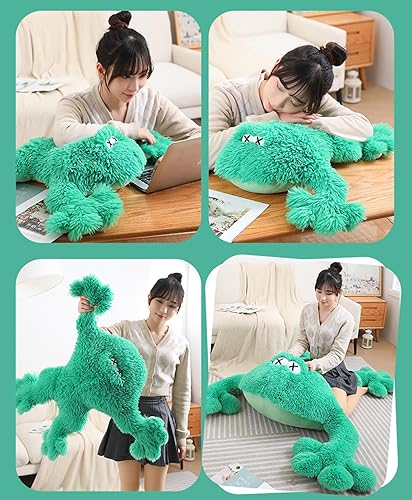 Miniatura 6 de Peluche de rana grande de peluche de rana suave, regalo de cumpleaños de Navidad para niños, niños y niñas, verde, 31 pulgadas