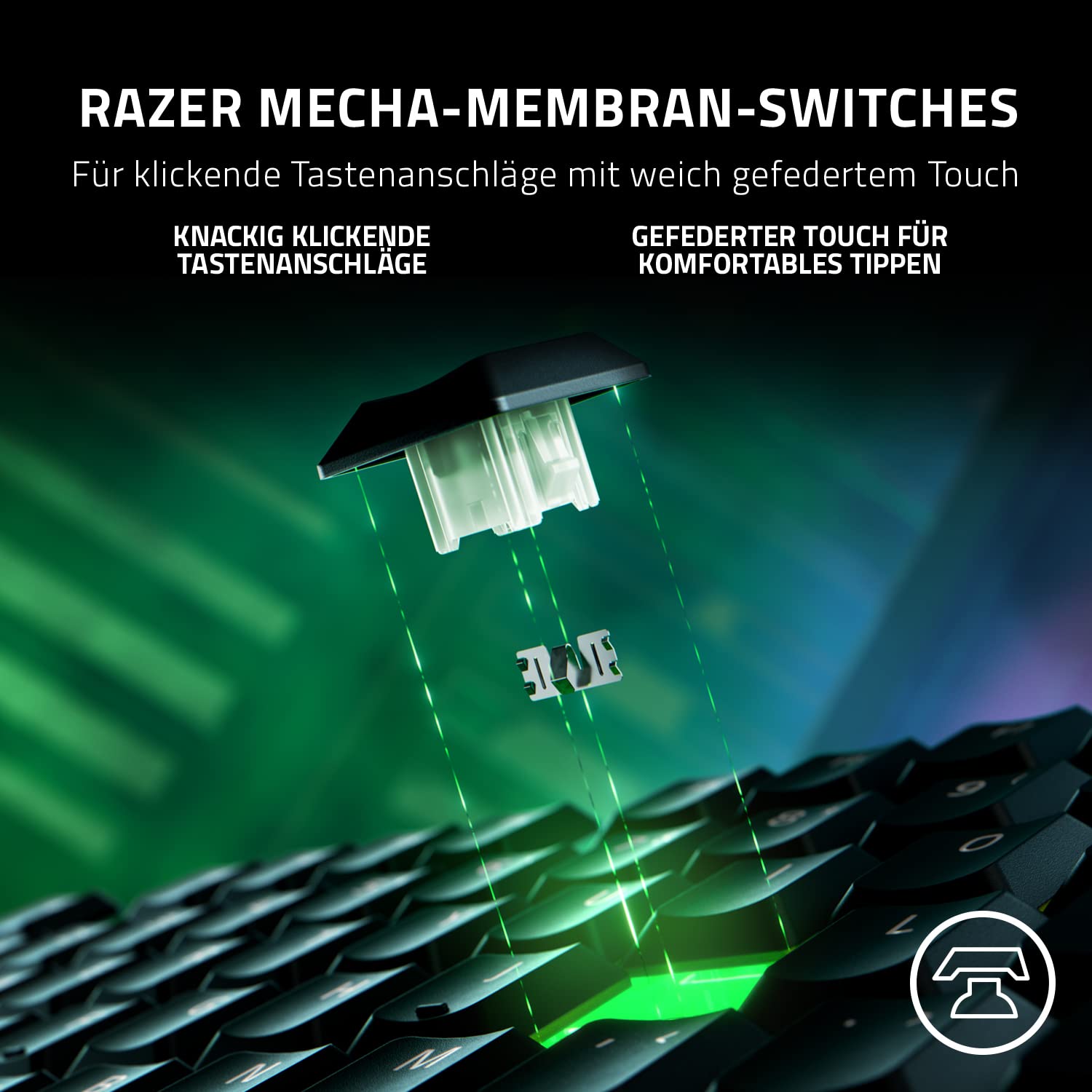 Razer Ornata V3 - płaska klawiatura do gier mecha (hybrydowe przełączniki membranowe mecha, magnetyczna nakładka na nadgarstki Soft-Touch), układ QWERTZ DE, czarna