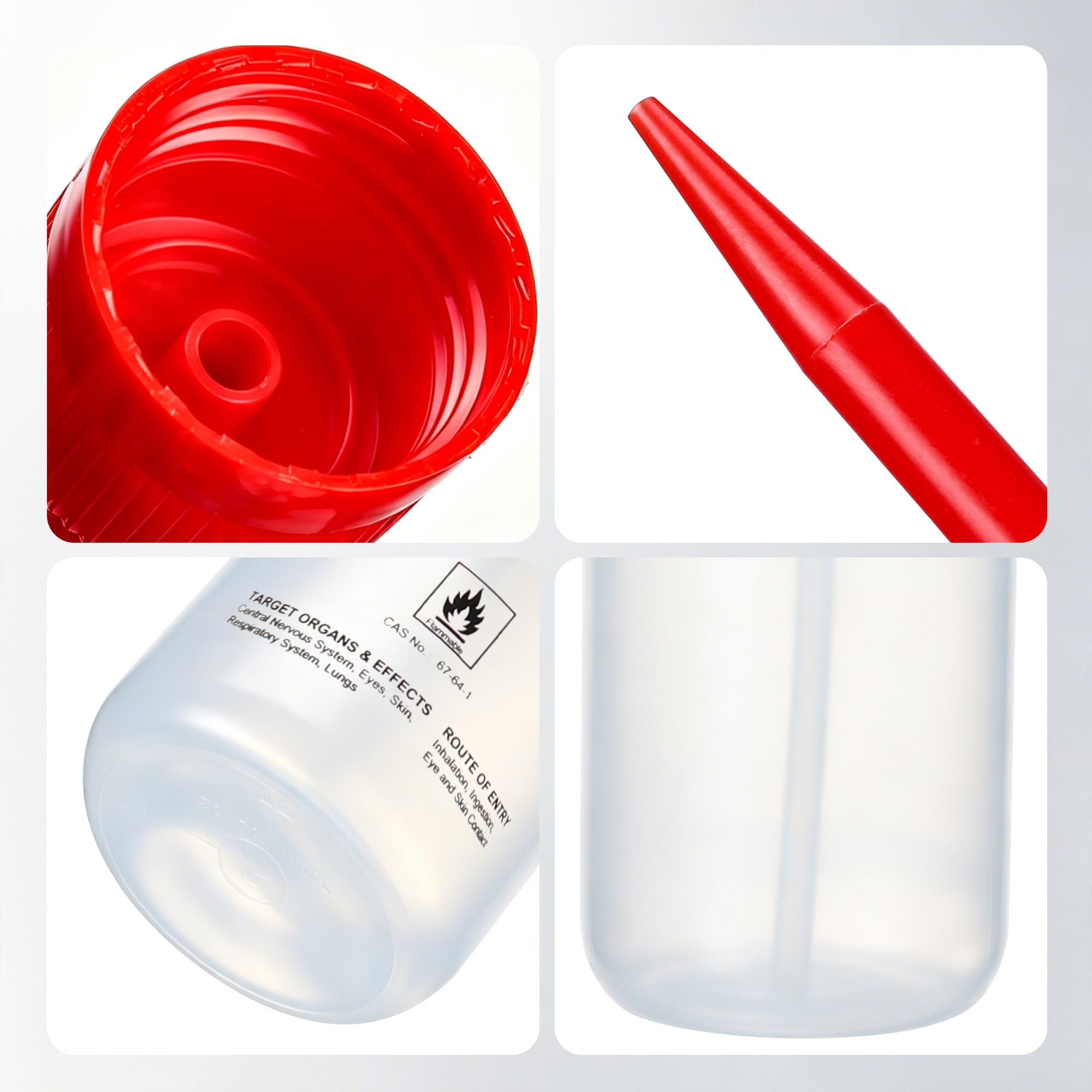 2 Stück Sicherheits-Waschflaschen, 500 ml, Aceton-Waschflasche, LDPE-Material, LVM004