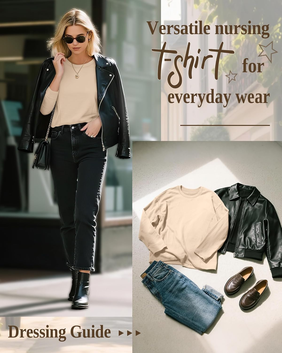 3 Pack Women's Nursing Breastfeeding Tops Long Sleeve Maternity Shirts Oversize Hidden Zipper Pregnancy Clothes - Image 6