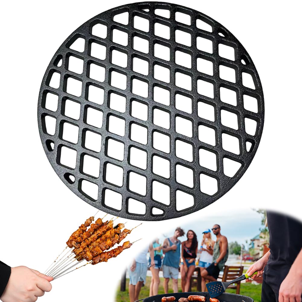 Żeliwny ruszt do grillowania, okrągły ruszt do grilla, ruszt na węgiel drzewny, płyta węglowa do domu, kampera, podróży