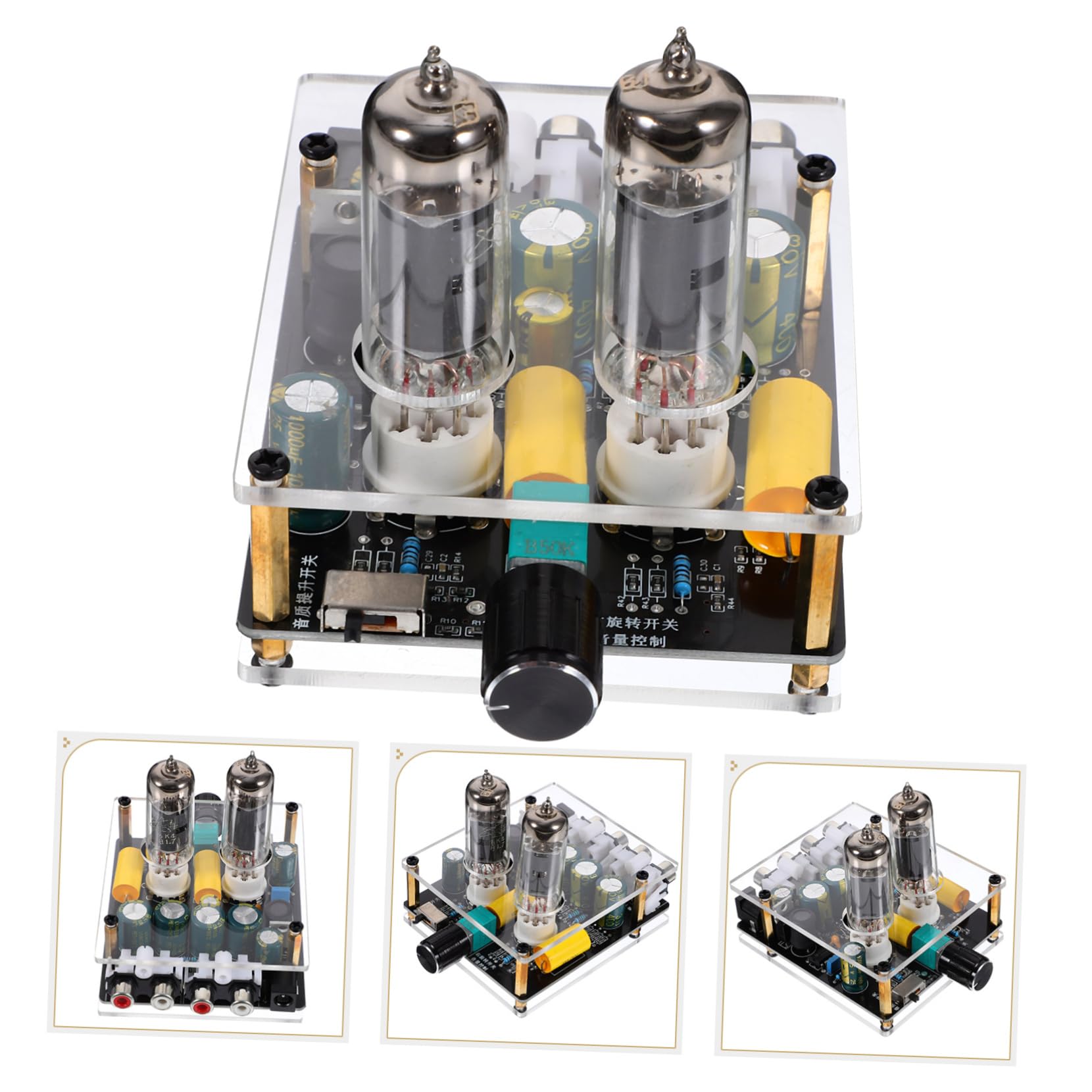 Preamplificador de Válvulas HiFi 6k4/6a2 para Tocadiscos y Cine en Casa, Placa Ligera de PCB y Vidrio, Mejora el Audio