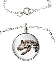 Vista 1 de Collar de plata esterlina 925 con calavera de dinosaurio Carnotaurus