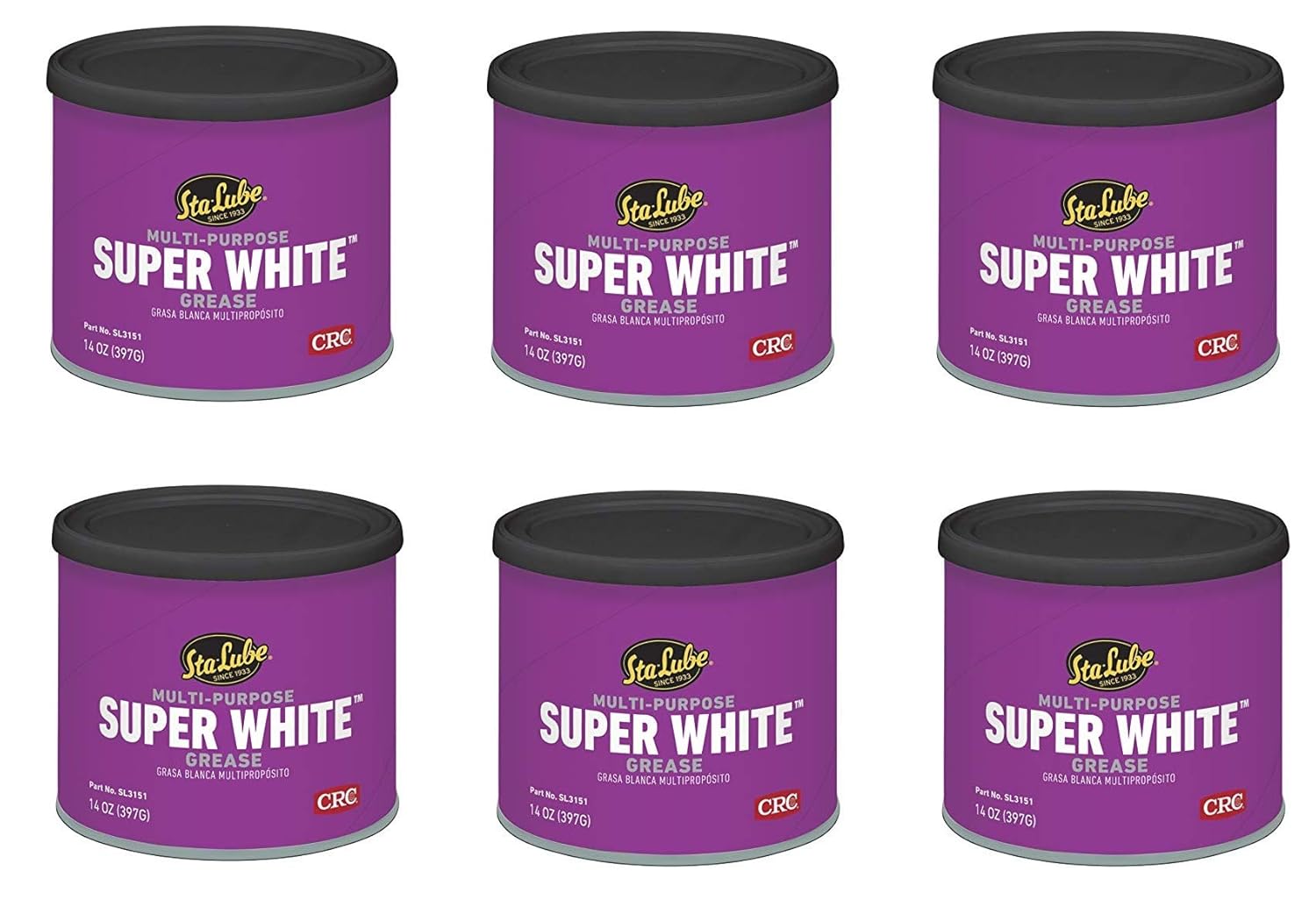Sta-Lube SL3151 Super White Multi-Purpose Lithium Grease - 14 wt. oz. (6)