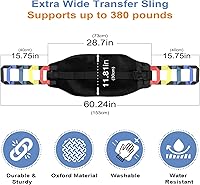 Vista 2 de Eslinga de transferencia, cinturón de transferencia para personas mayores, cinturón de elevación de pacientes de alta resistencia, soporte