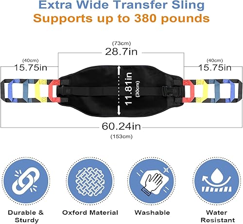 Miniatura 2 de Eslinga de transferencia, cinturón de transferencia para ancianos, cinturones de marcha para personas mayores, cinturón de elevación de pacientes de
