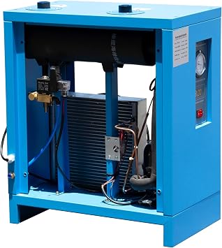 Industrial Heavy Duty Refrigerated Air Dryer 110V 35 CFM, 0.58 KW for 15HP-20HP Rotary Screw Air Compressors R134a Cooling System Removes Moisture, Oil, Dust
