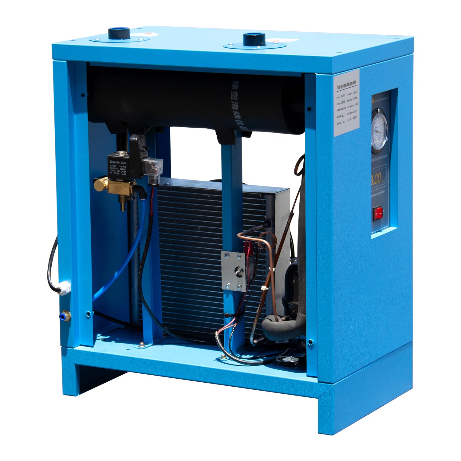 Industrial Refrigerated Air Dryer with R134a Cooling System for Air Compressors – 35 CFM, 0.58 KW, 110V/60Hz – Removes Moisture, Oil, Contaminants – Ideal for Workshop, Garage, Pneumatic Tools