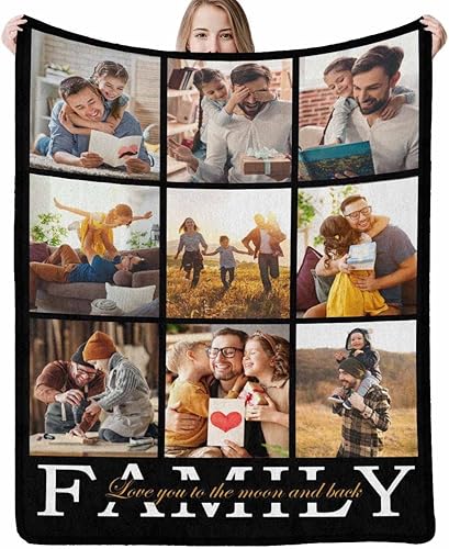 Miniatura 7 de Manta personalizada con collage de fotos para amigos, manta de fotos personalizada para el día del padre, manta de cama personalizada con texto para