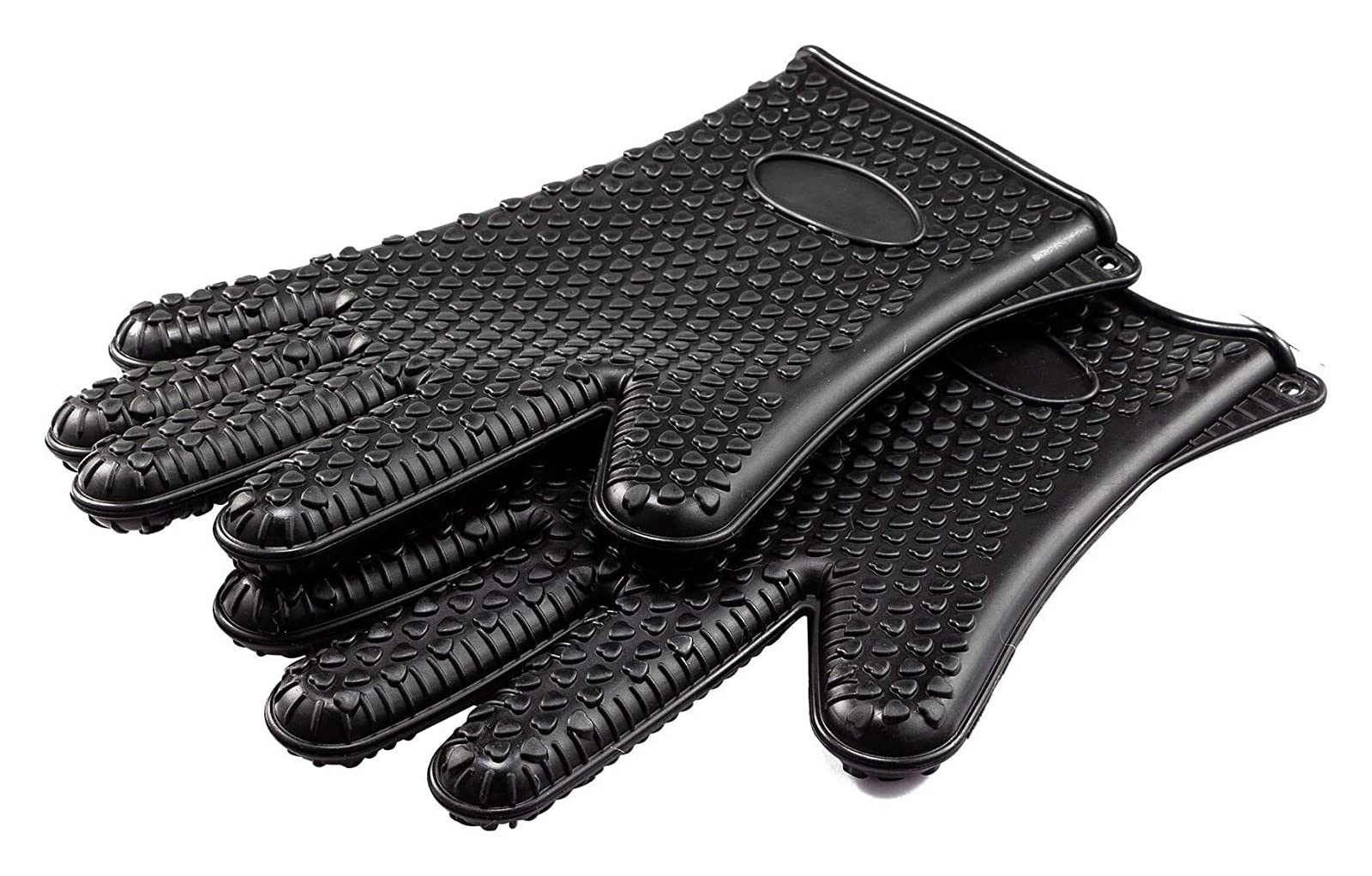 Ranara Black Oven Mitts Gloves,Heat Proof Glove,A Set Of Silicone Gloves Heat-Resistant Heat-Insulation Anti-Scalding Microwave Oven Baked Five-Finger Gloves Oven Gloves (Color : )