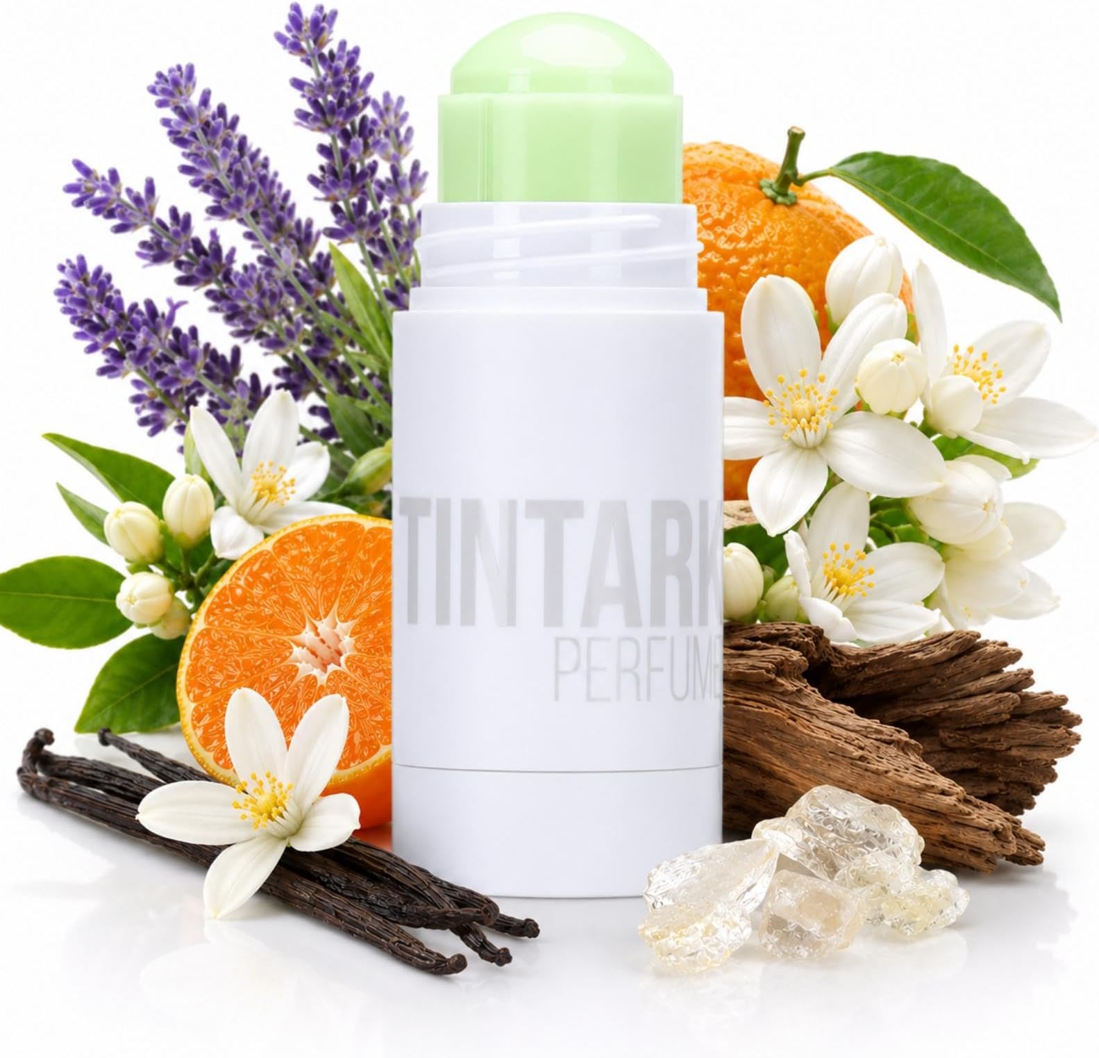 Mandarine Flora Solid Perfume Balm for Women, 15 g | A bright citrus floral solid perfume stick with neroli, lavender, jasmine, vanilla, musk and cedar