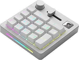 Glorious GMMK Modular Mechanical Gaming Numpad - Customizable RGB Backlighting, Cherry MX Switches, ABS Keycaps, Pre-Lubed Fox Switches, Pre Built Mechanical - White