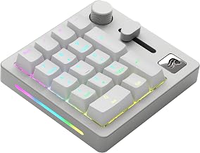 Glorious Gaming GMMK Macro Numpad – mit Kabel oder Bluetooth, Aluminium, anpassbar, programmierbarer Regler & Knopf, tastenweise RGB-Beleuchtung, lineare Schalter, 18x Doubleshot-ABS-Kappen – Eis
