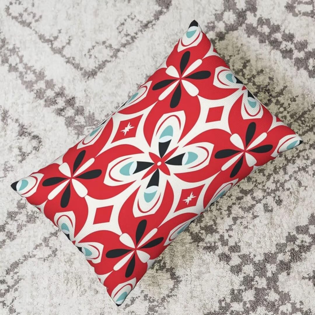 Cuscini Esterno Impermeabili 2 Pack Rosso Federe Cuscini Divano 60x90 cm, Estate Cuscini per Divano Esterno Giardino, Lounge Cuscini per Divano Boho Cuscini Decorativi, per Auto Balcone Patio -DF469