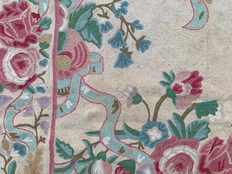 4x6 Vintage Handmade French Style Aubusson Needlepoint Rug – Home Decor Carpet – 175 × 123 cm
