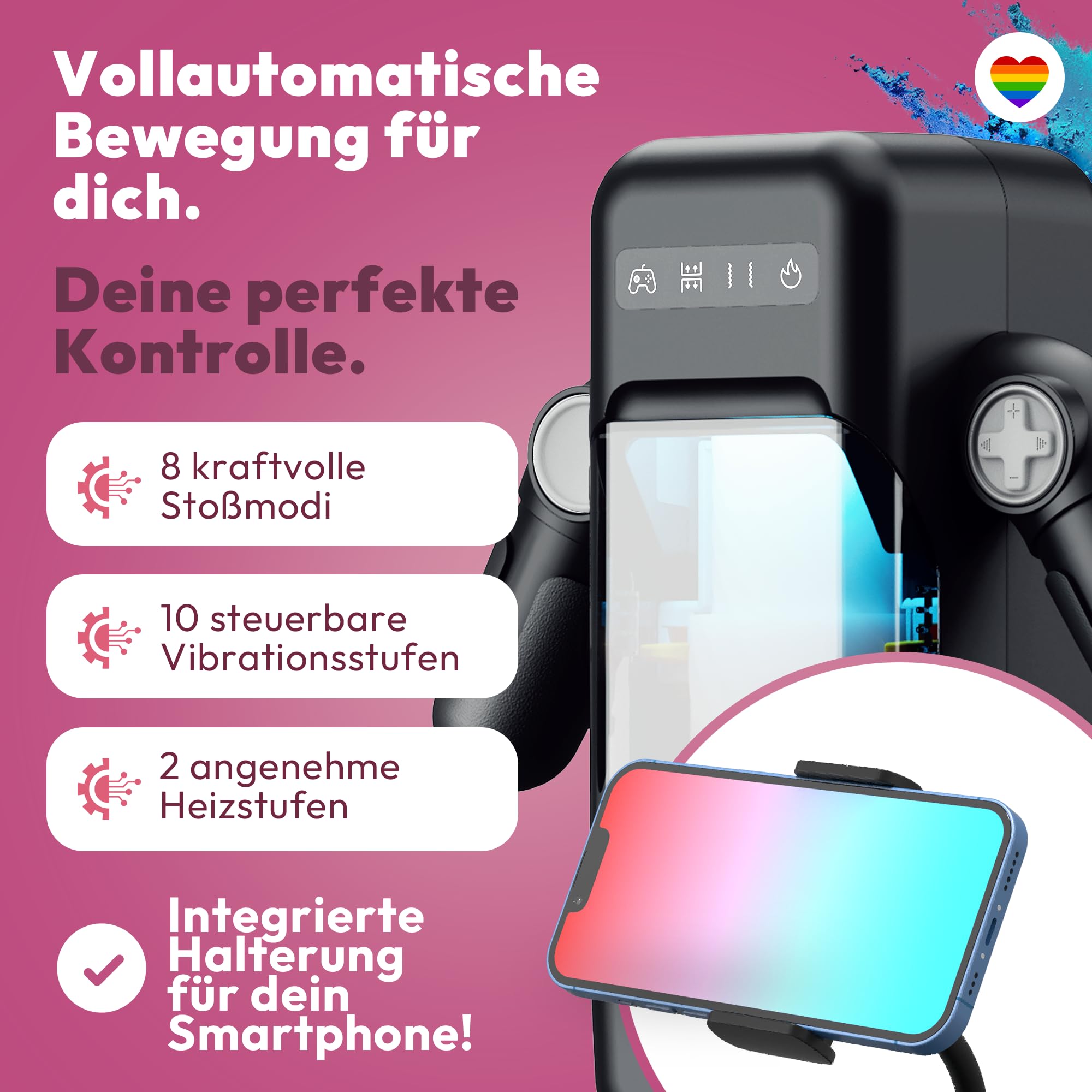 Masturbatore elettrico per uomini con app supporto per cellulare, stroker automatico con 8 modalità di urto, 10 vibrazioni, 2 livelli di calore, ricaricabile, interattivo, dispositivo di rilassamento