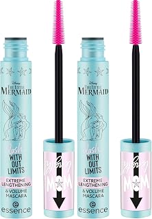 essence Disney The Little Mermaid lash with limits extreme lengthening and volume mascara, no. 01, black, vegan, no microplastic particles, nanoparticles free, without perfume, pack of 2 (13 ml) 13 ml (2er Pack)