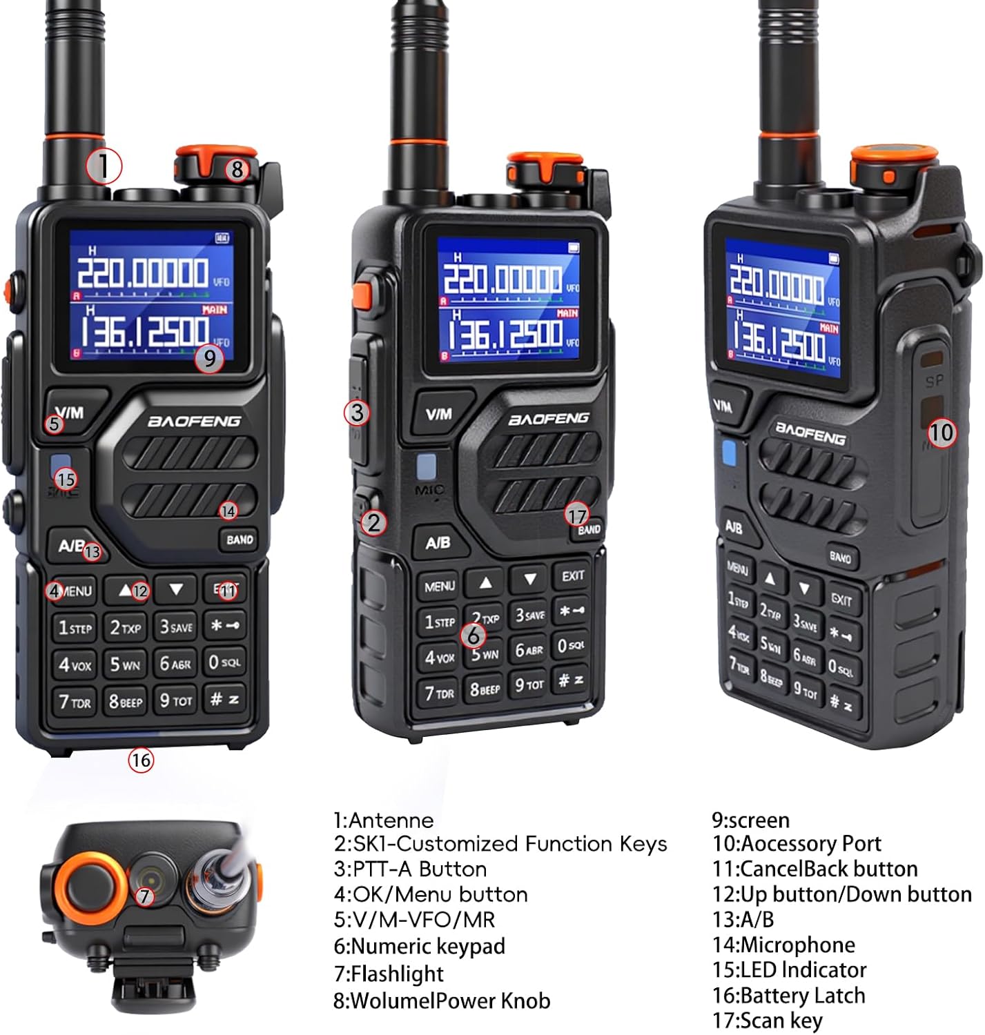 BAOFENG K5PLUS 10W Ham Radios Charginng for Hunting Survival Gear,NOAA Weather Radio with Copy Frequency