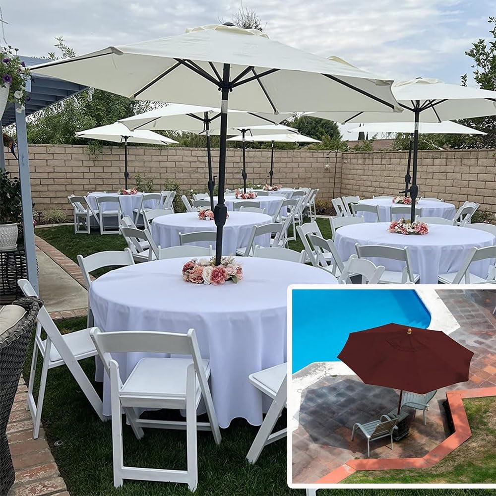 HonunGron UV50+ Telo Di Ricambio Per Ombrellone A 6/8 Costole, Tettoia Di Ricambio Per Ombrello 2m/2.3m/2.5m/2.7m/3.0m Copertura Di Ricambio Per Ombrellone Da Giardino (2m~6 Costole,Beige