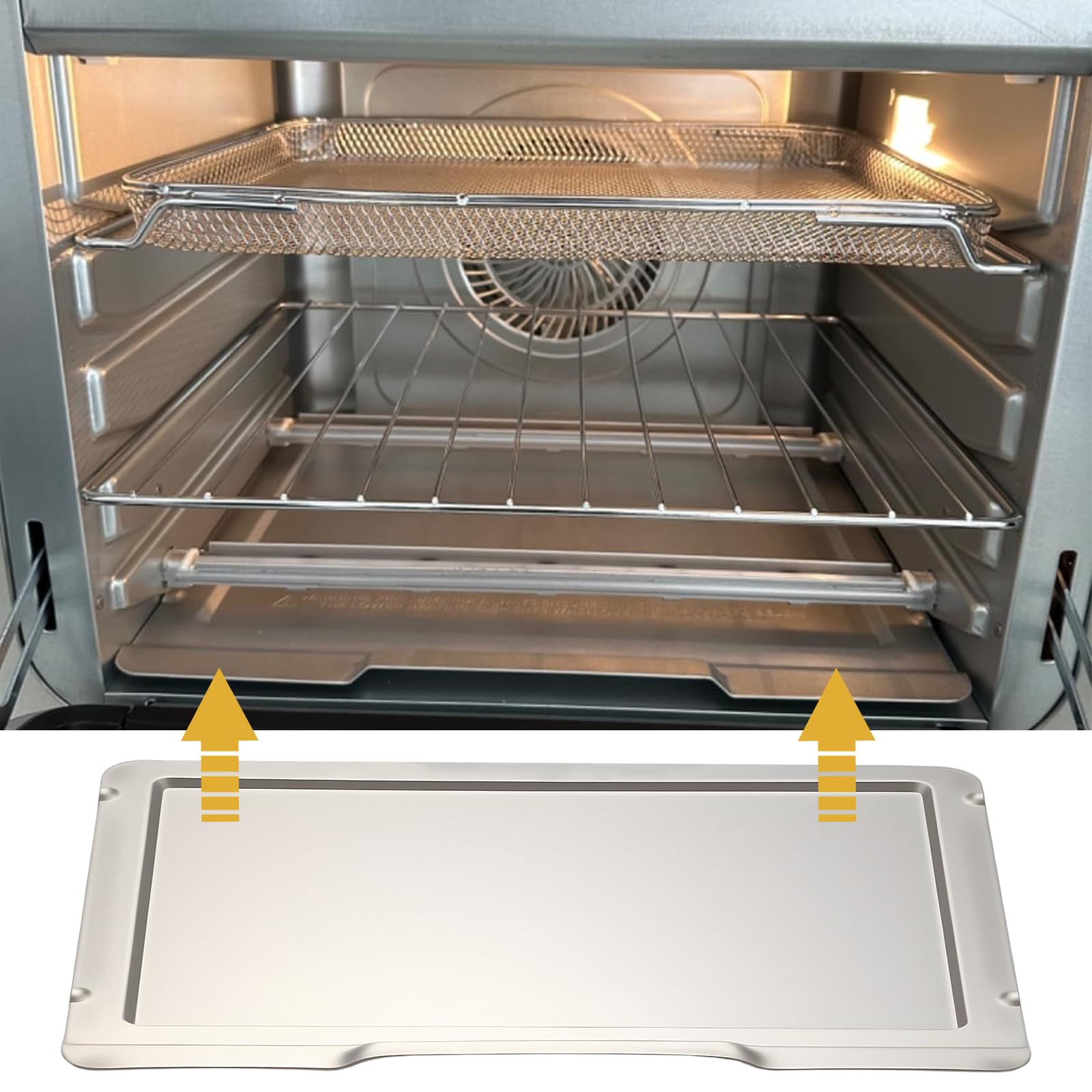 304 Edelstahl Krümelblech Pfanne Ersatz für Ninja Foodi Air Fryer Oven DT200 DT201 DT251 Drip Pan Ninja XL Pro Air Fry Oven Large Countertop Konvektionstoaster Ofen Air Fryer Zubehör 1 Packung