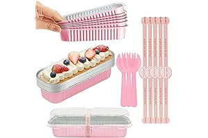 Mini Loaf Pans with Lids and Spoons- 50 Pack Aluminum Bread Cupcake...