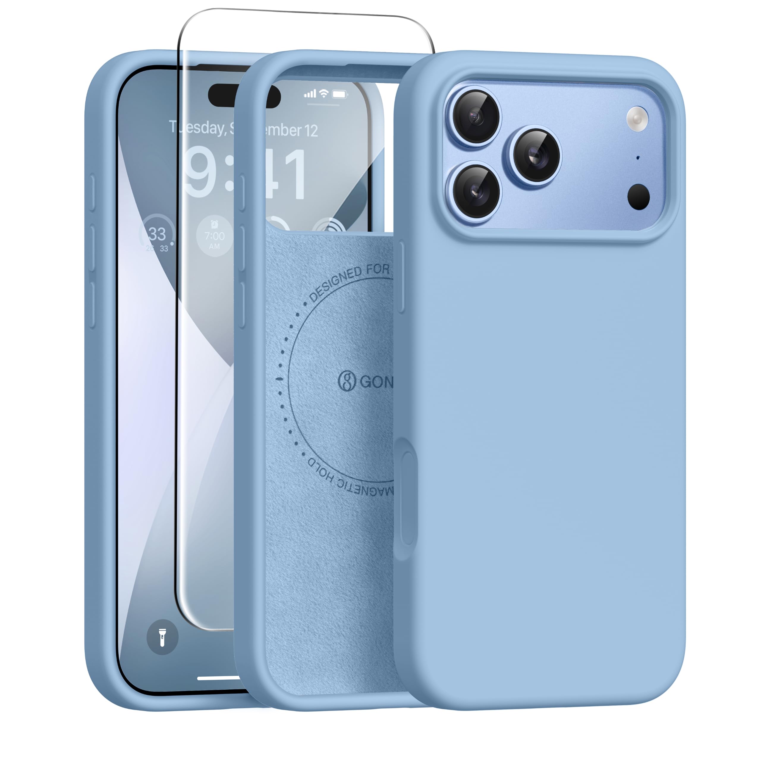 GONEZ for iPhone 18 Pro Max Case/iPhone 17 Pro Max Case, Mist Blue