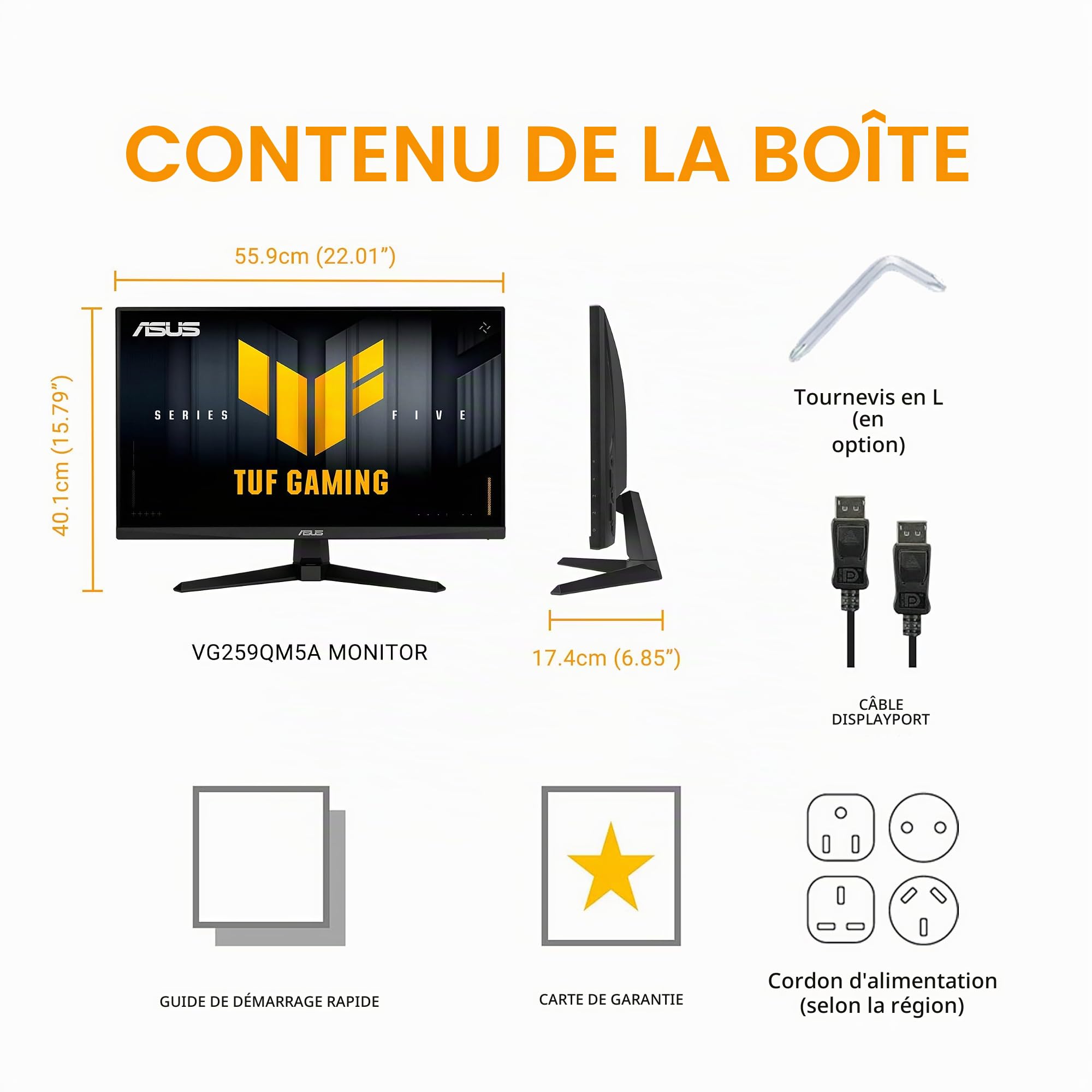ASUS TUF Gaming VG259QM5A 24 Pouces 240Hz Écran PC Gamer