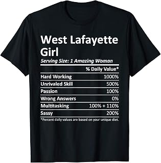 WEST LAFAYETTE GIRL IN INDIANA Funny City Home Roots Gift T-Shirt