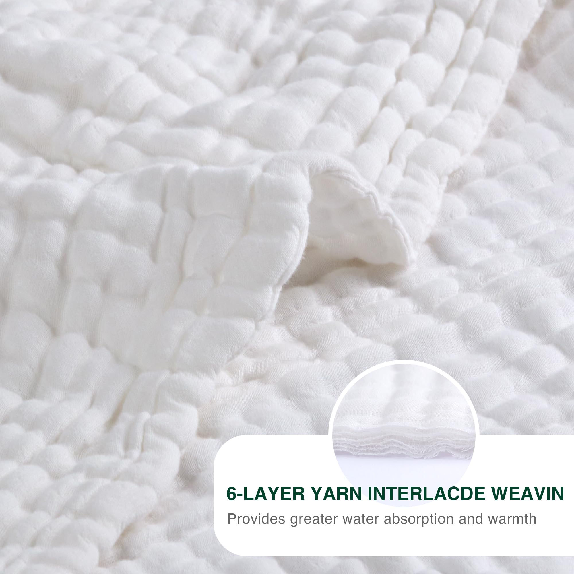 Love's cabin 6 Layer Cotton Muslin Blanket, 80"x90" Muslin Blanket