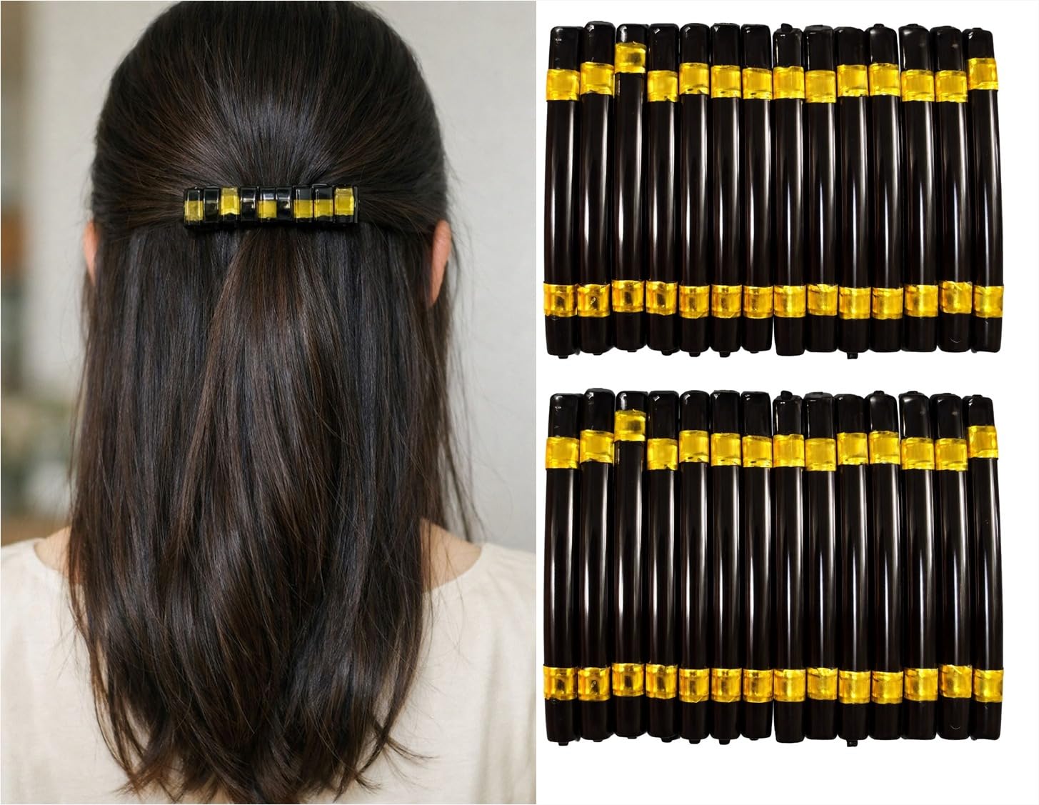 Beauty Tool Classic Hair clip Back Clips/Hair pin for Women & Girls Pack of 24 Back Pin/hairpin (Black) Medium-image-6