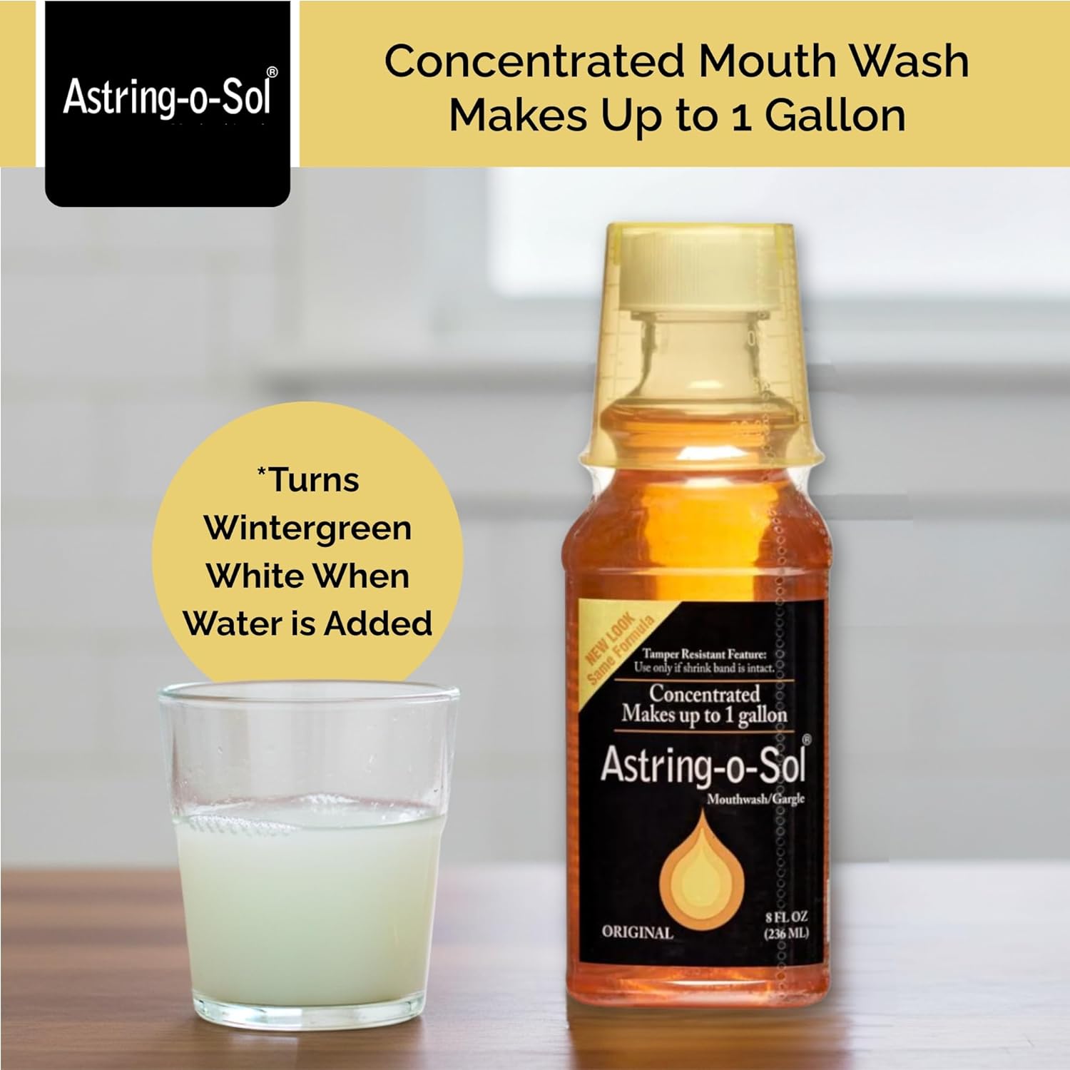Astring-O-Sol Concentrated Mouthwash and Gargle – Freshens Breath, Cleans Mouth, and Promotes Oral Hygiene – Highly Concentrated Formula for Long-Lasting Use, 8 Fl Oz